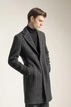 Abrigo espiga gris
