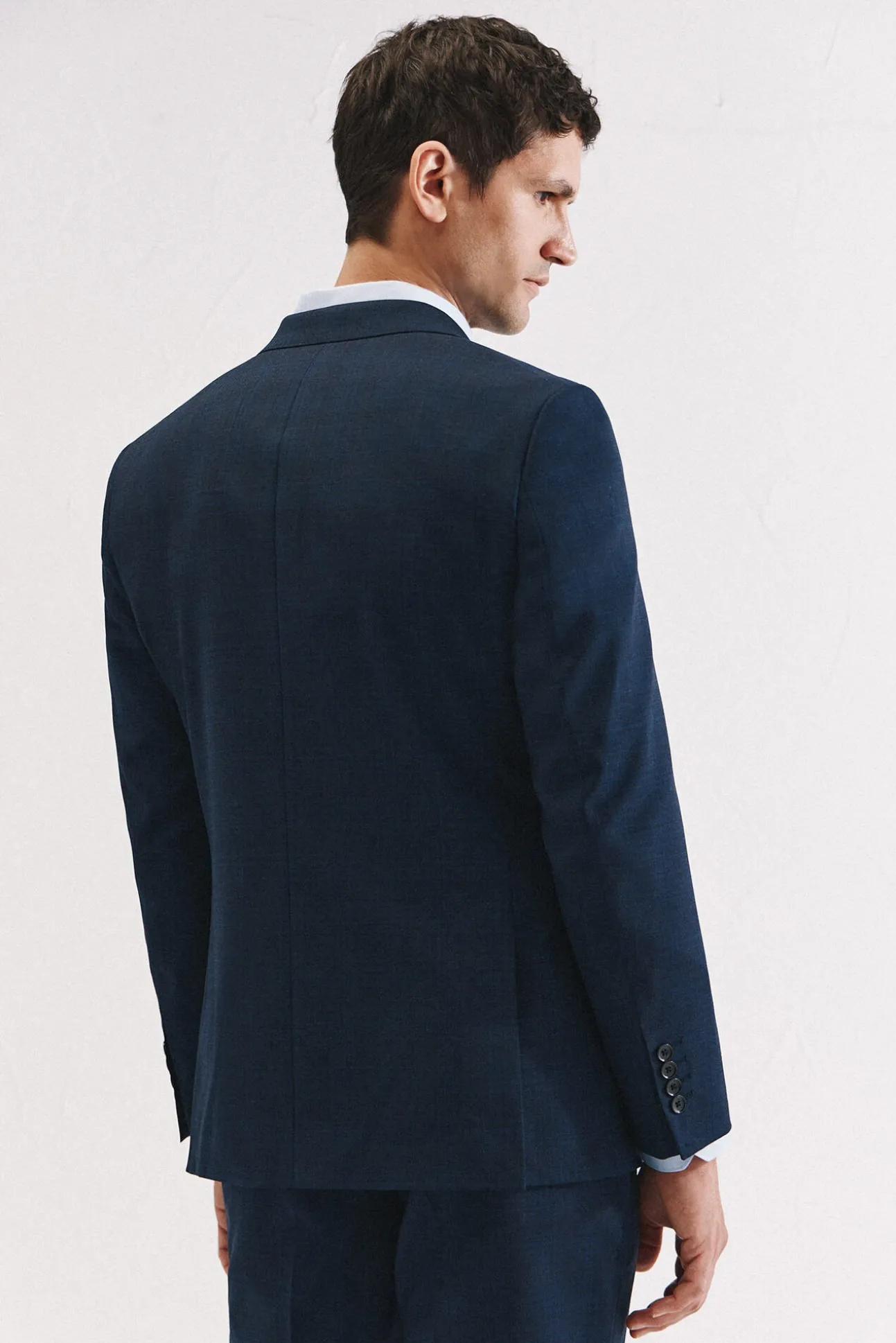 Americana cuadro azul slim fit