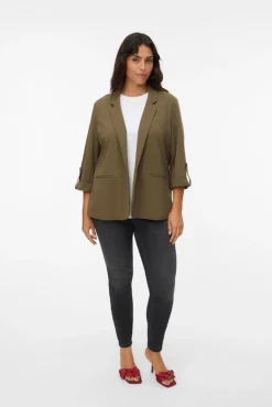 Americana de mujer abierta con solapa talla grande