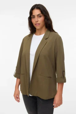 Americana de mujer abierta con solapa talla grande