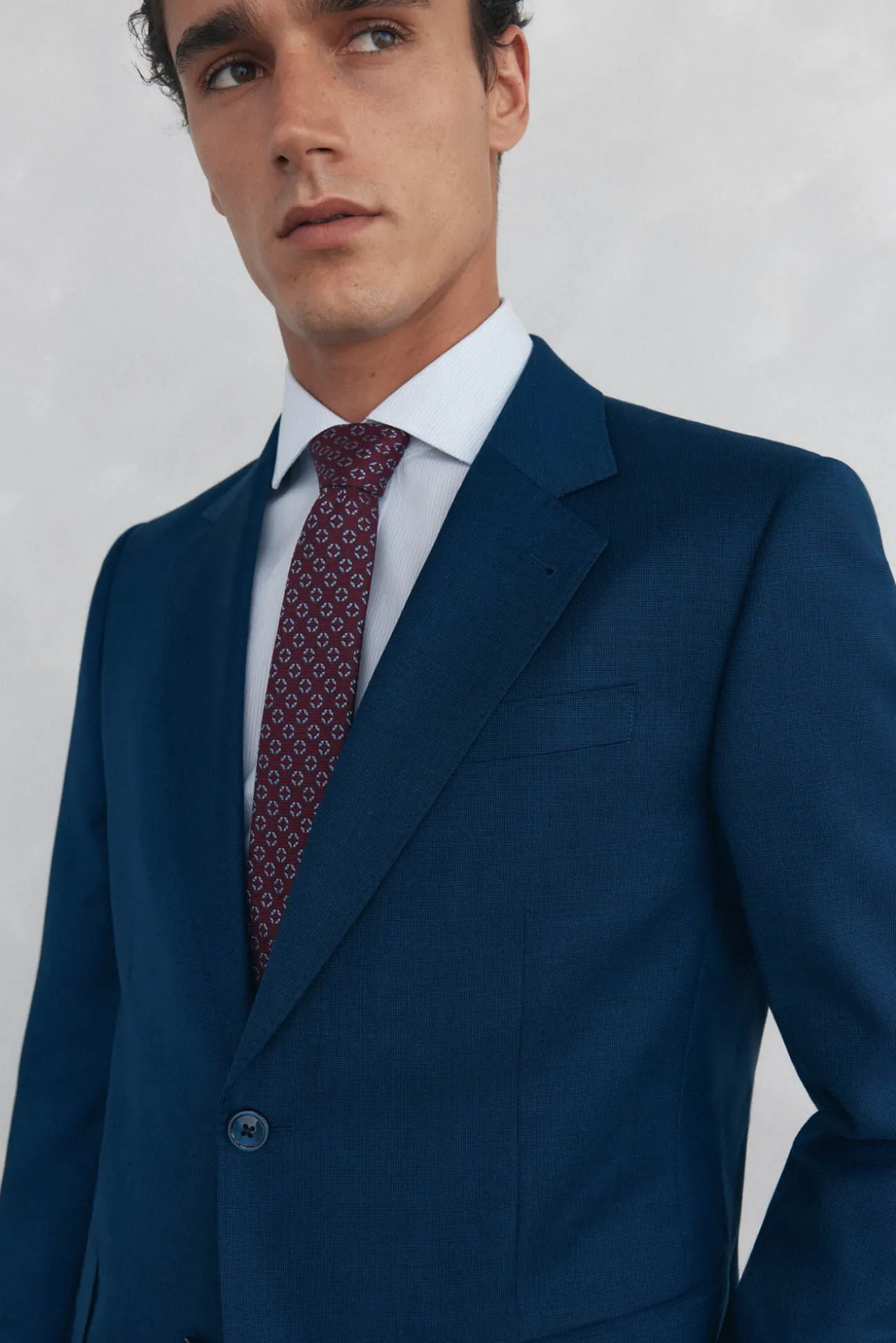 Americana estructura azul bi-stretch slim fit