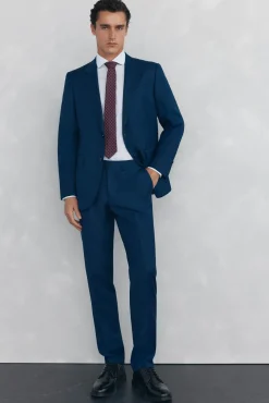 Americana estructura azul bi-stretch slim fit