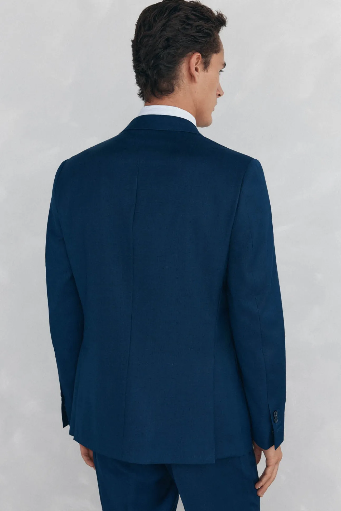 Americana estructura azul bi-stretch slim fit