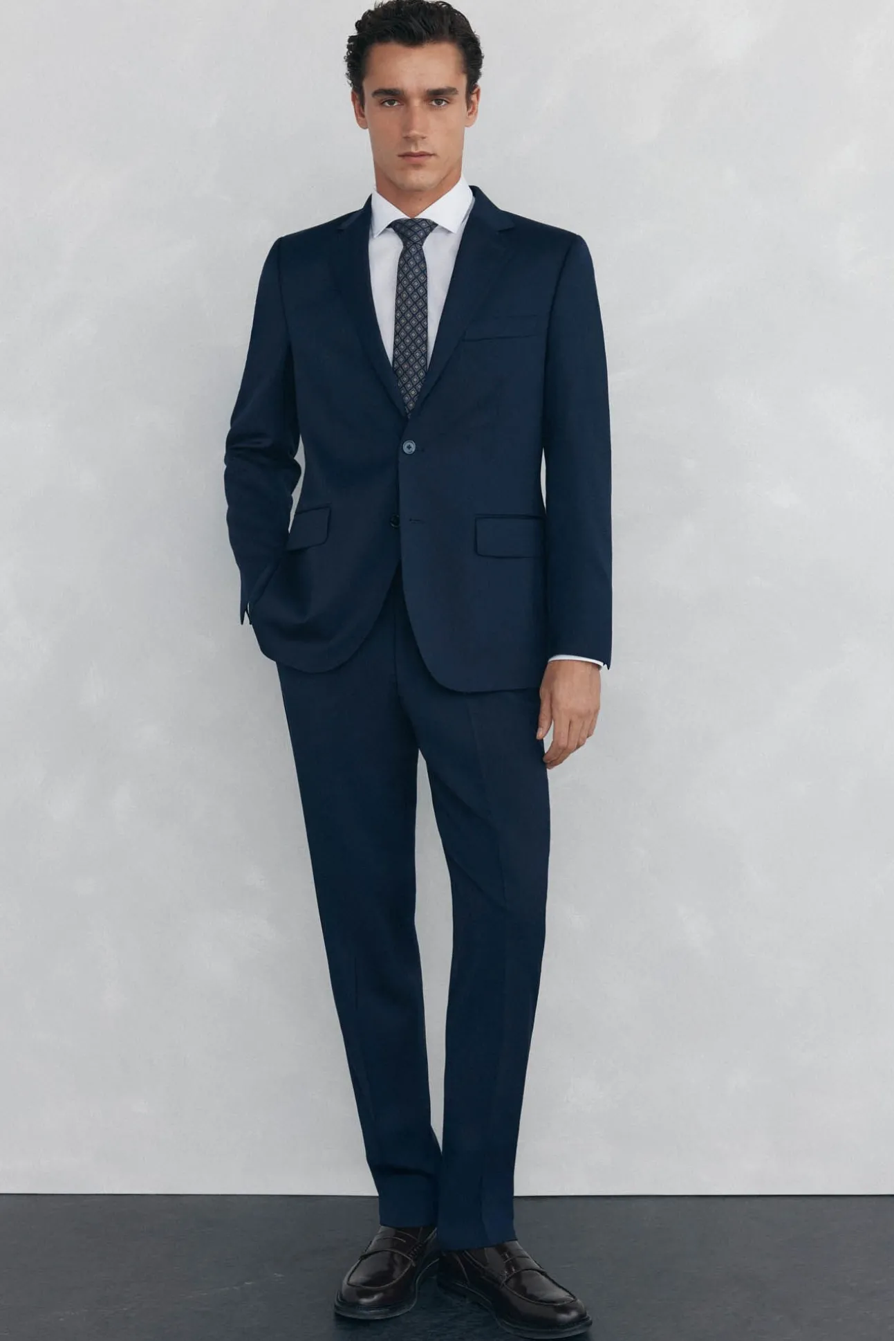 Americana lisa tailored bi-stretch