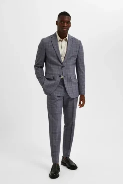 Americana Slim Fit de cuadros con bolsillos