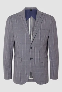 Americana Slim Fit de cuadros con bolsillos
