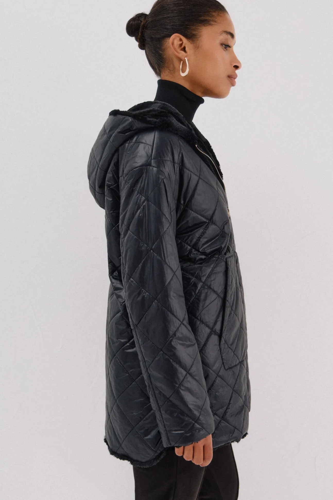 Anorak acolchado reversible efecto pelo