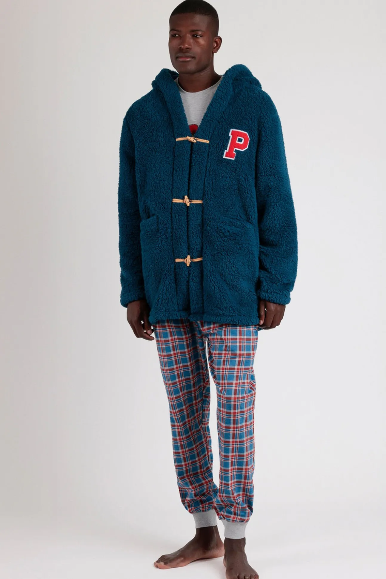 Bata corta borrego Paddington para hombre