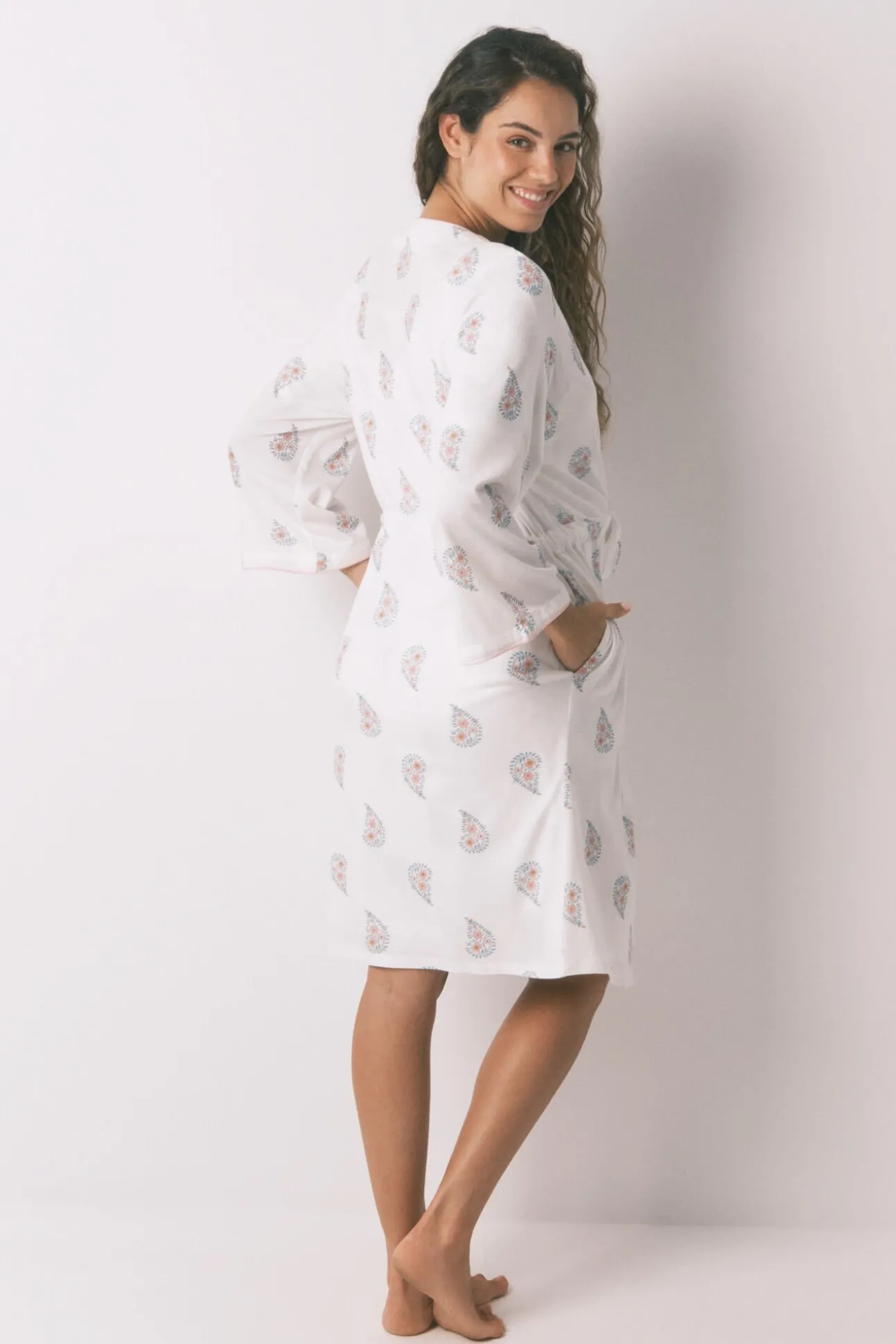 Bata larga "maternity" print floral