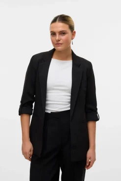 Blazer abierta con manga remangada