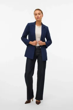 Blazer abierta con manga remangada