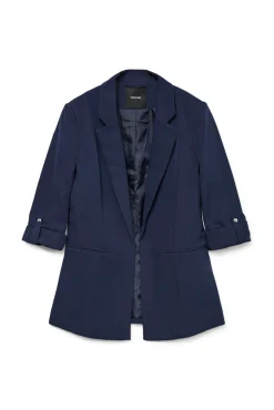Blazer abierta con manga remangada