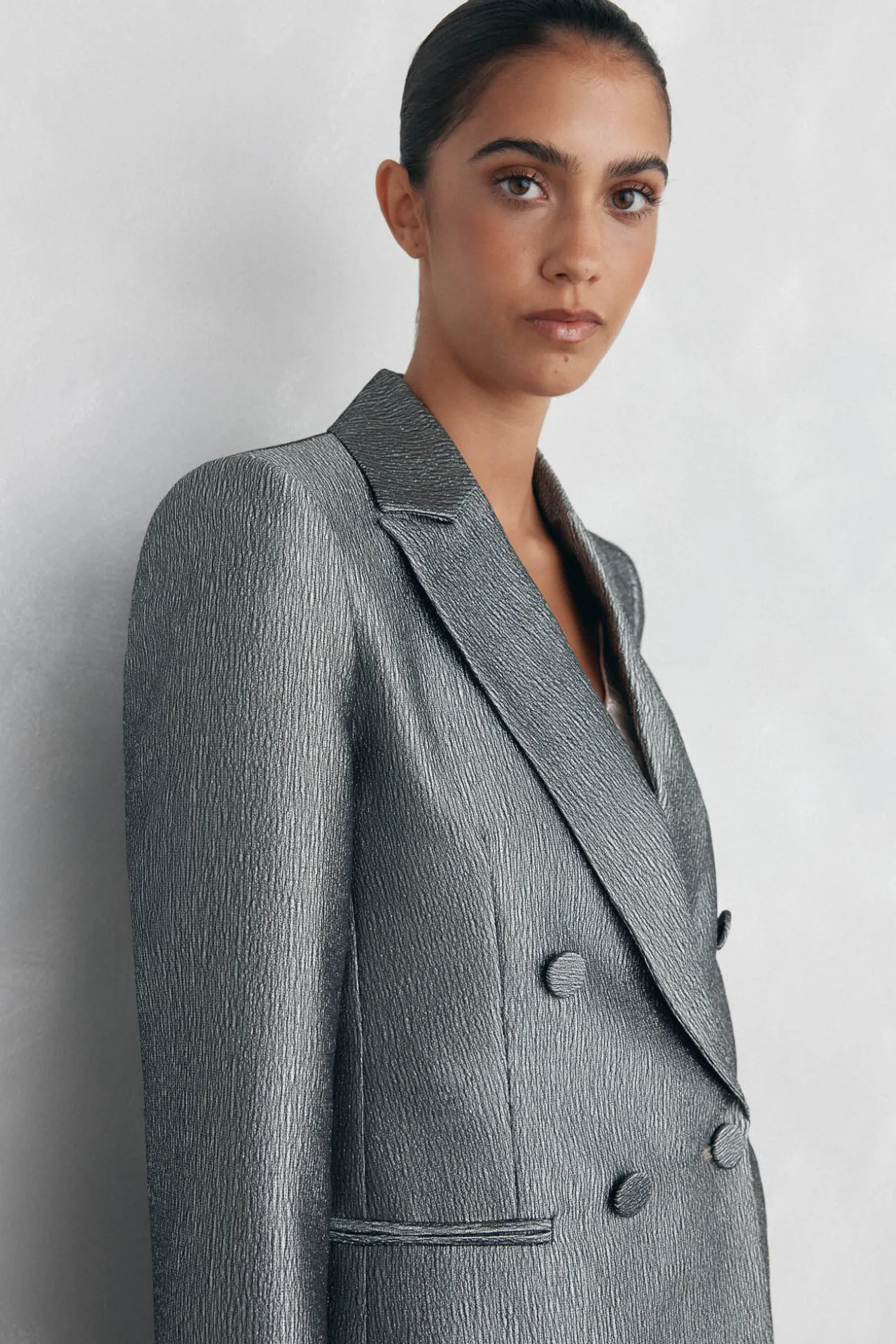 Blazer fantasía doble botonadura