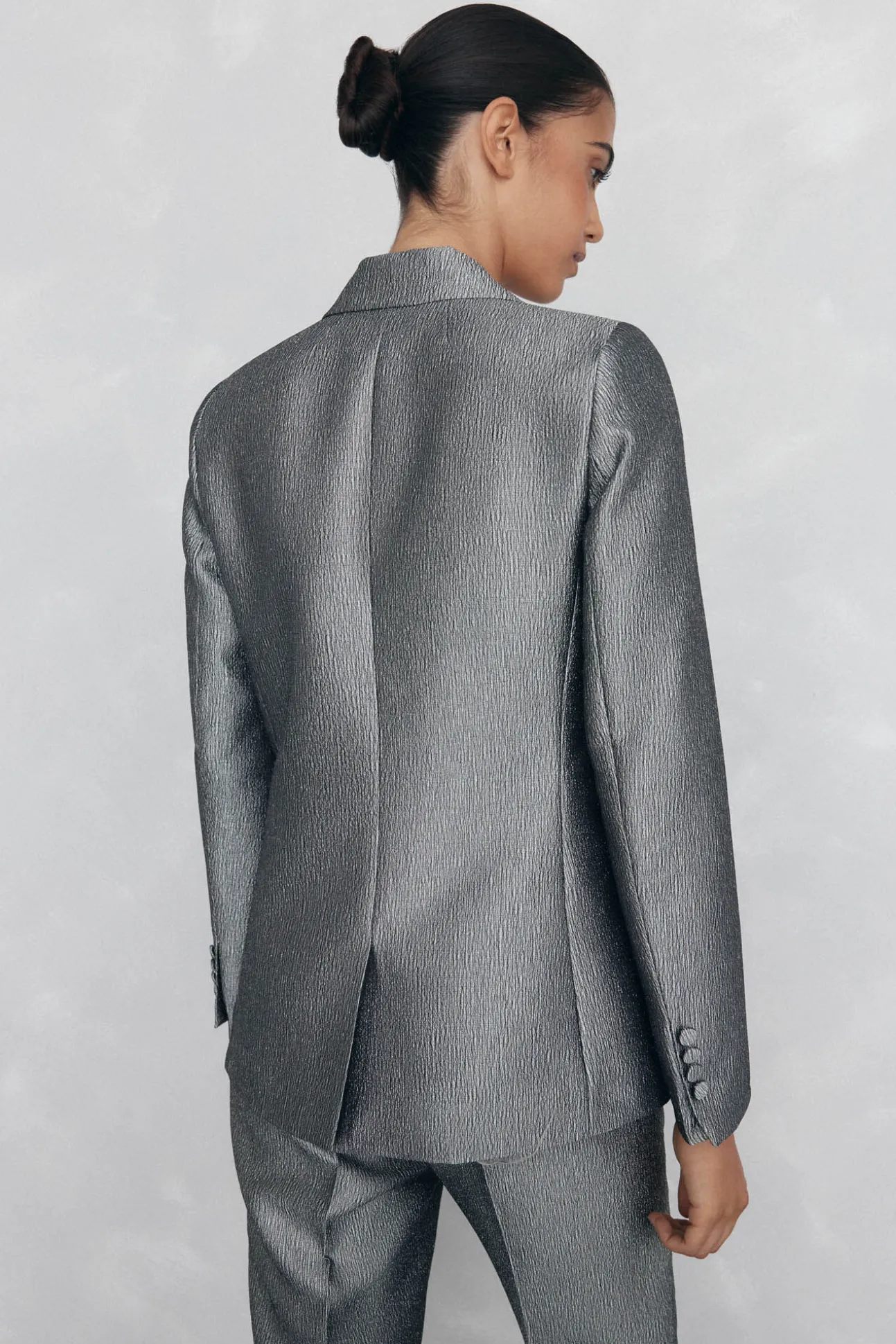 Blazer fantasía doble botonadura