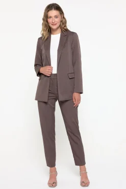 Blazer slim de manga larga