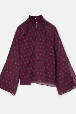 Blusa cuello estampado motivos
