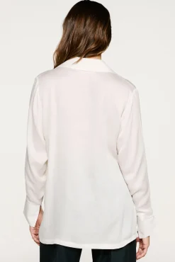 Blusa cuello pico detalle metálico
