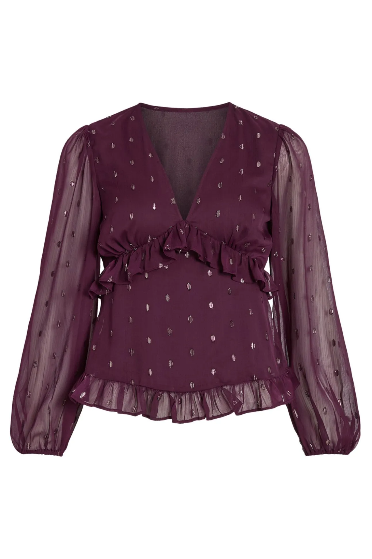 Blusa de manga larga de gasa