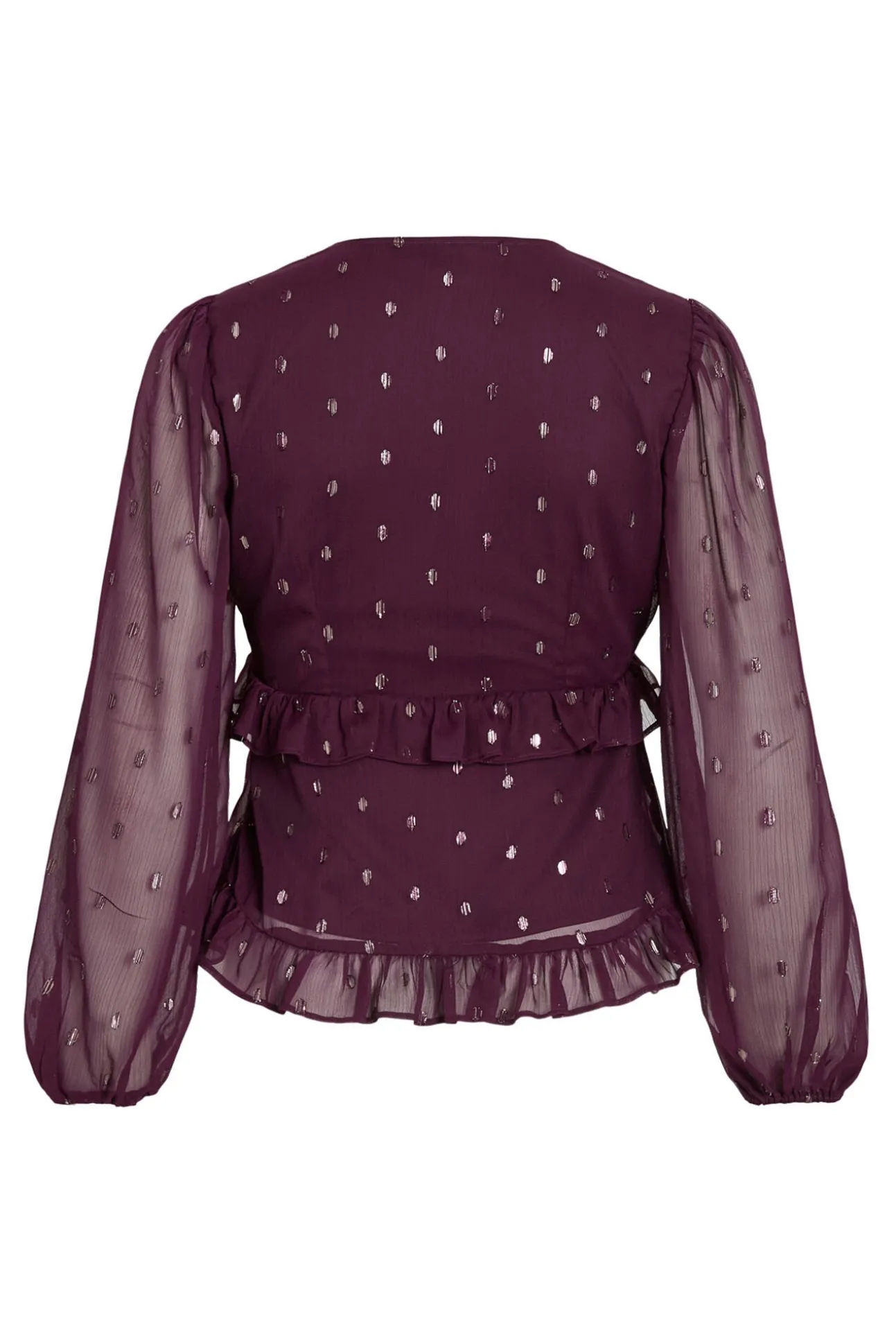 Blusa de manga larga de gasa