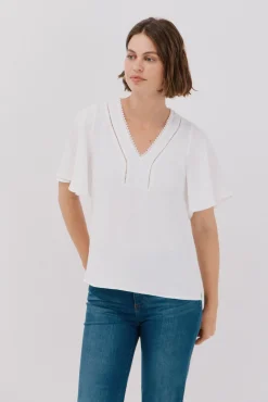 Blusa encaje volantes