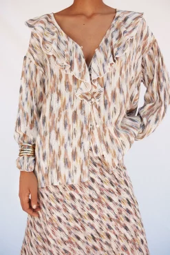 Blusa estampada volantes