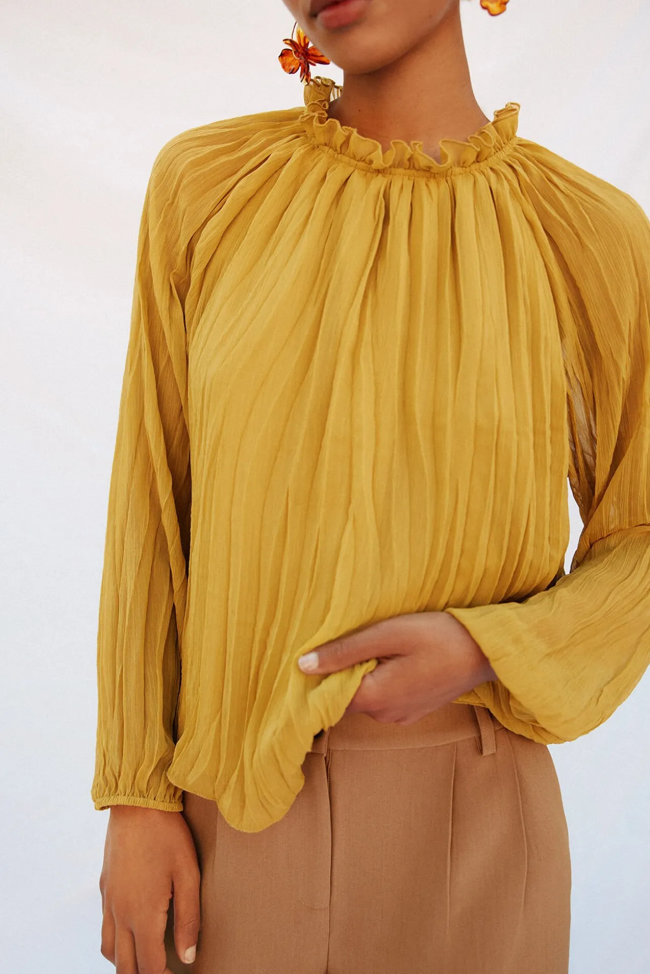 Blusa frunces fluida