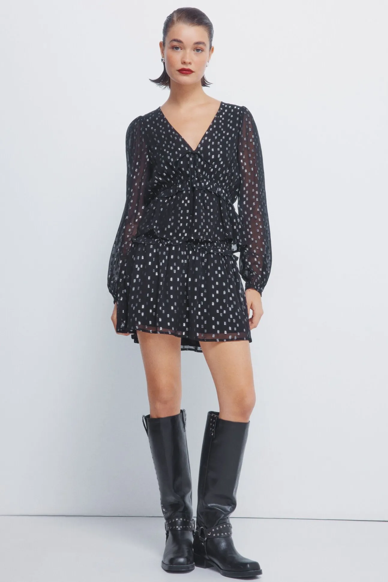 Blusa lurex goma cintura