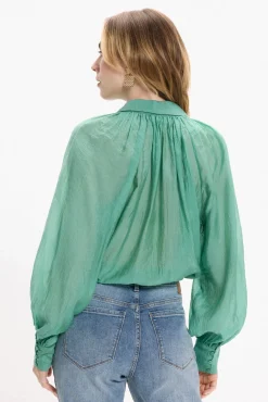 Blusa manga larga abullonada