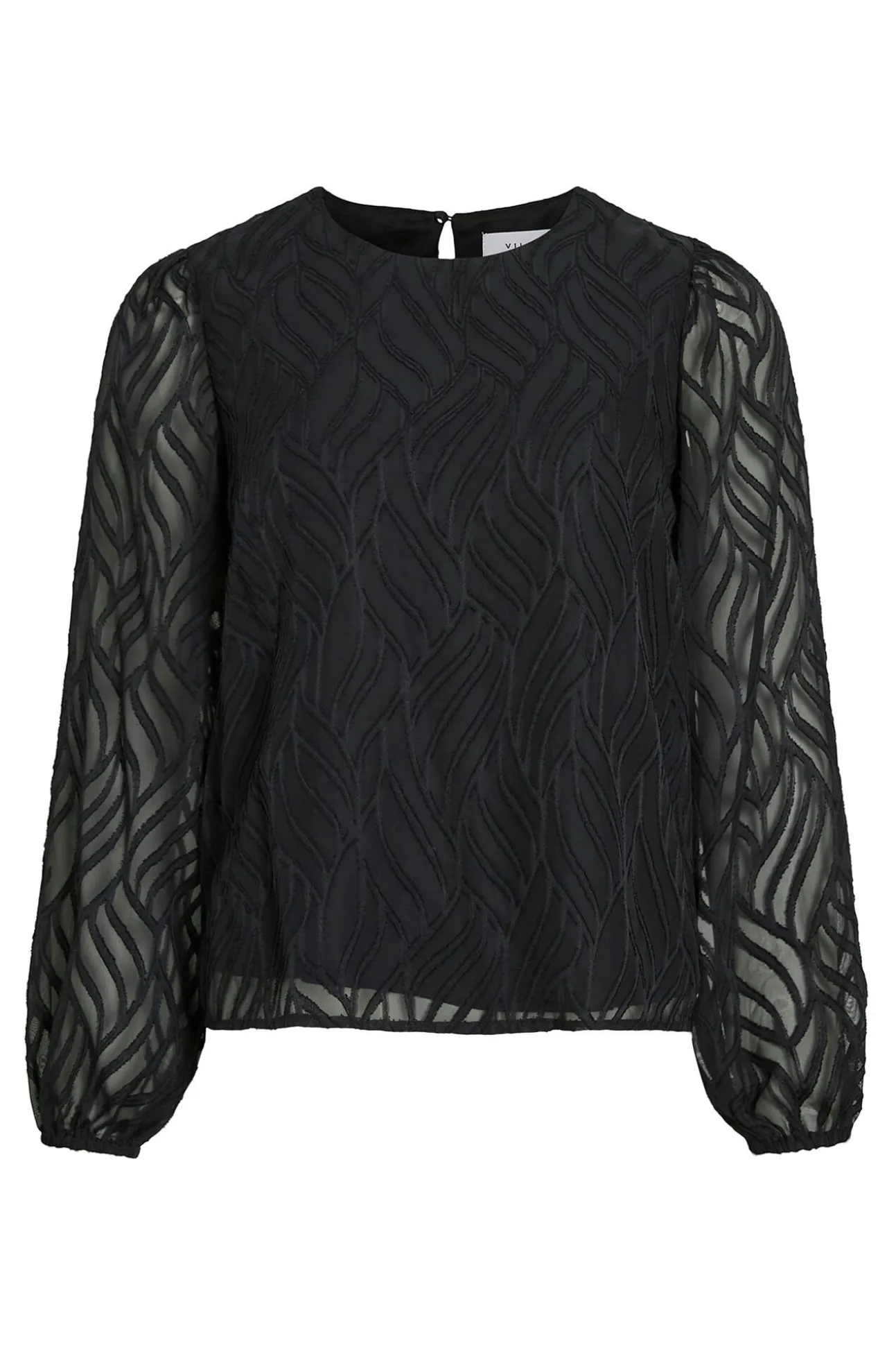 Blusa manga larga con cuello redondo