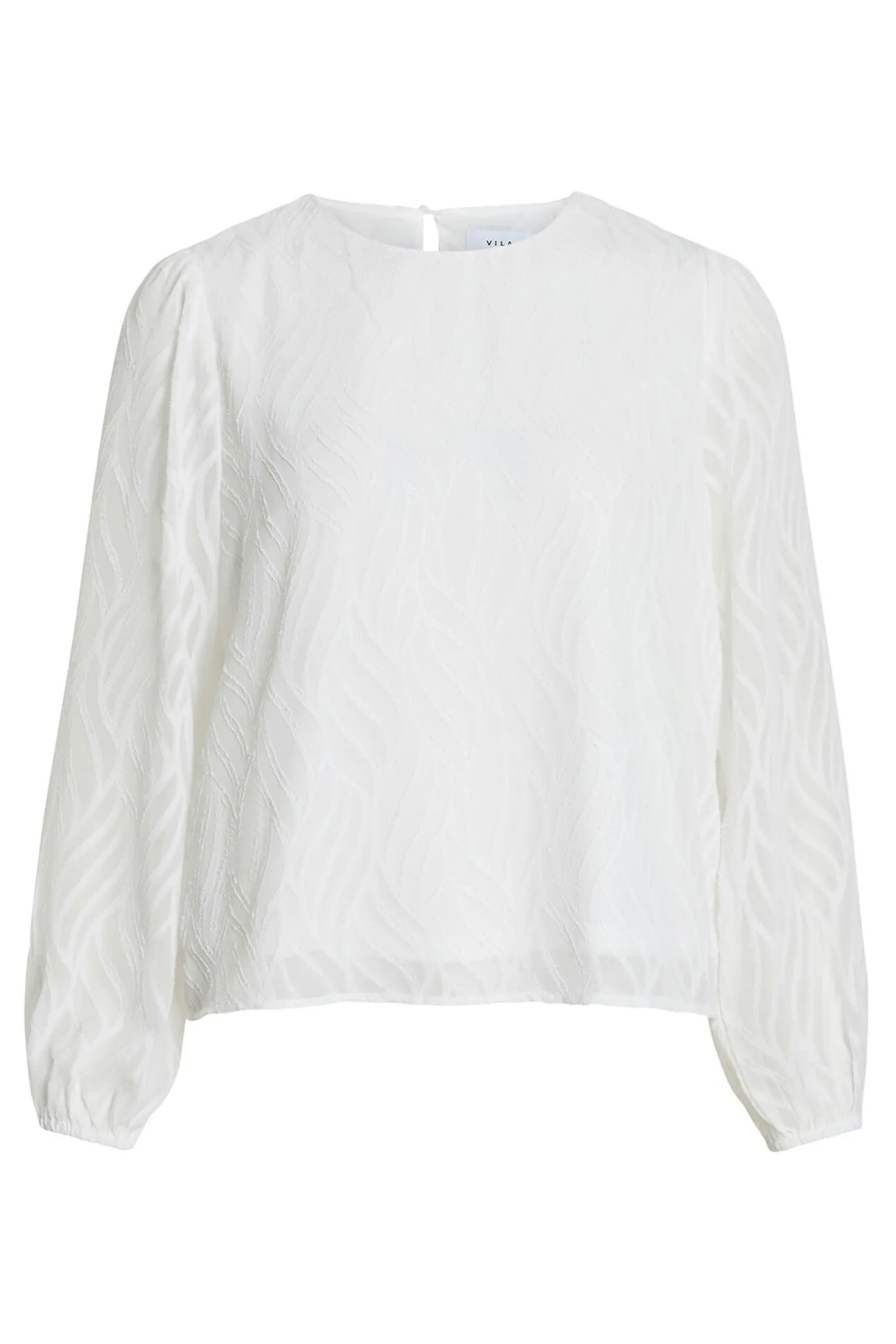 Blusa manga larga con cuello redondo