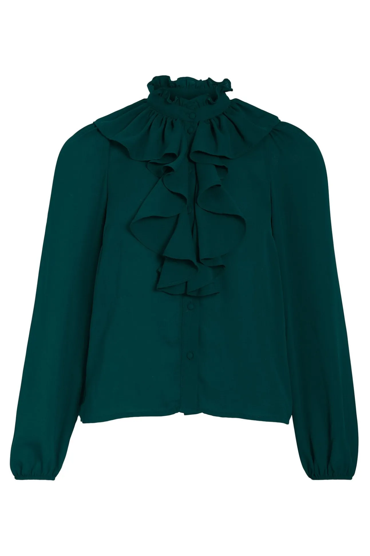 Blusa manga larga con volantes