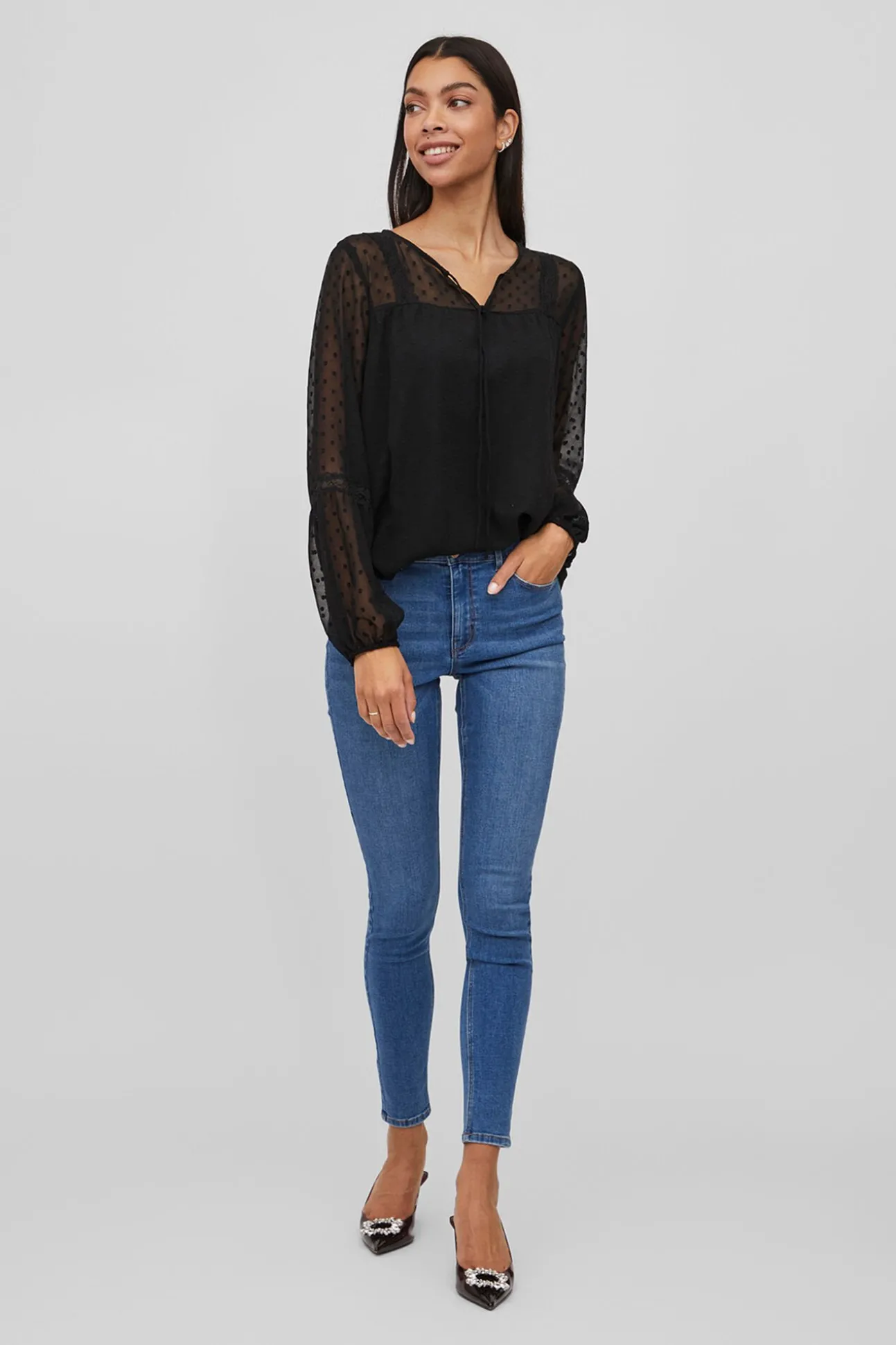 Blusa manga larga plumeti