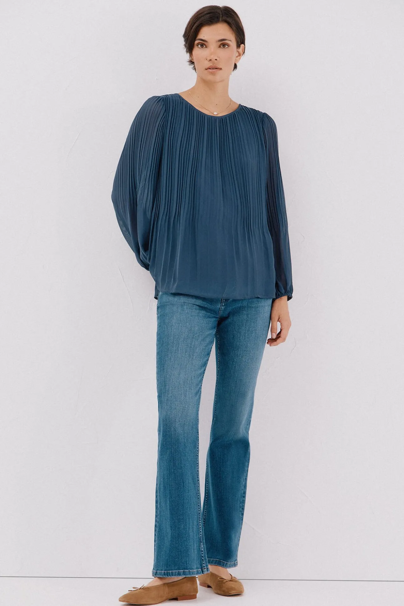 Blusa plisada