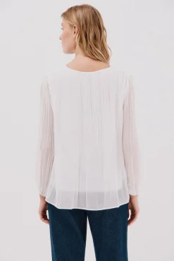 Blusa plisada contraste