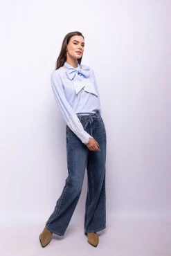 Blusa rayas encaje