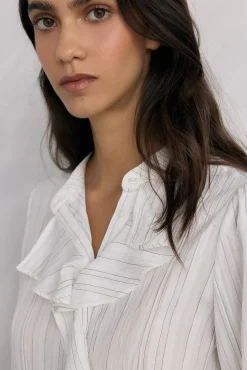 Blusa rayas volante