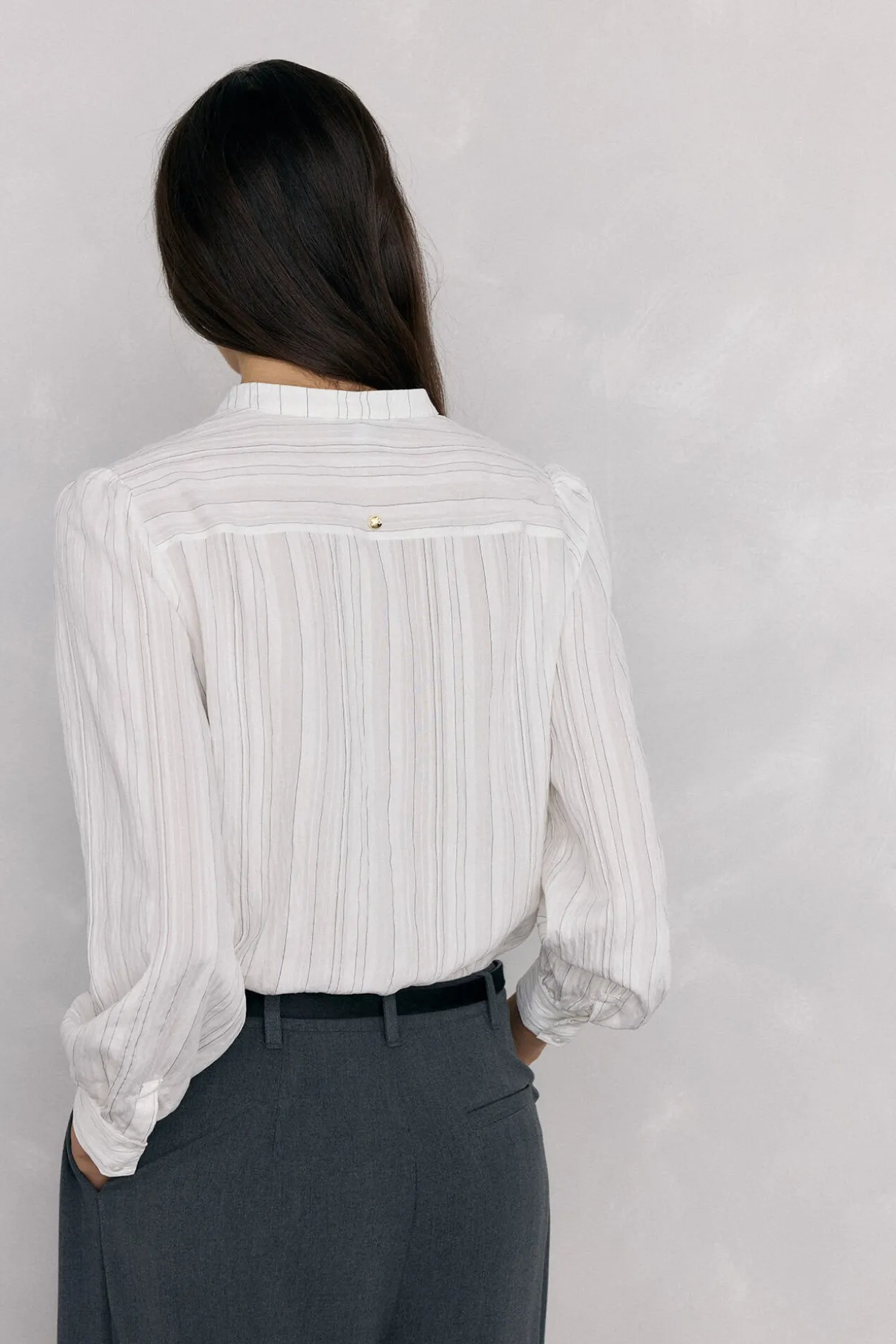 Blusa rayas volante