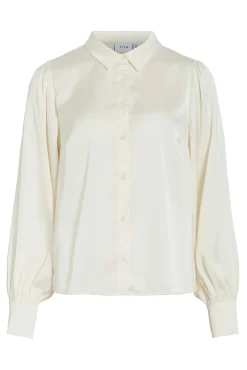 Blusa satinada de manga larga