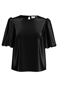 Blusa satinada manga globo