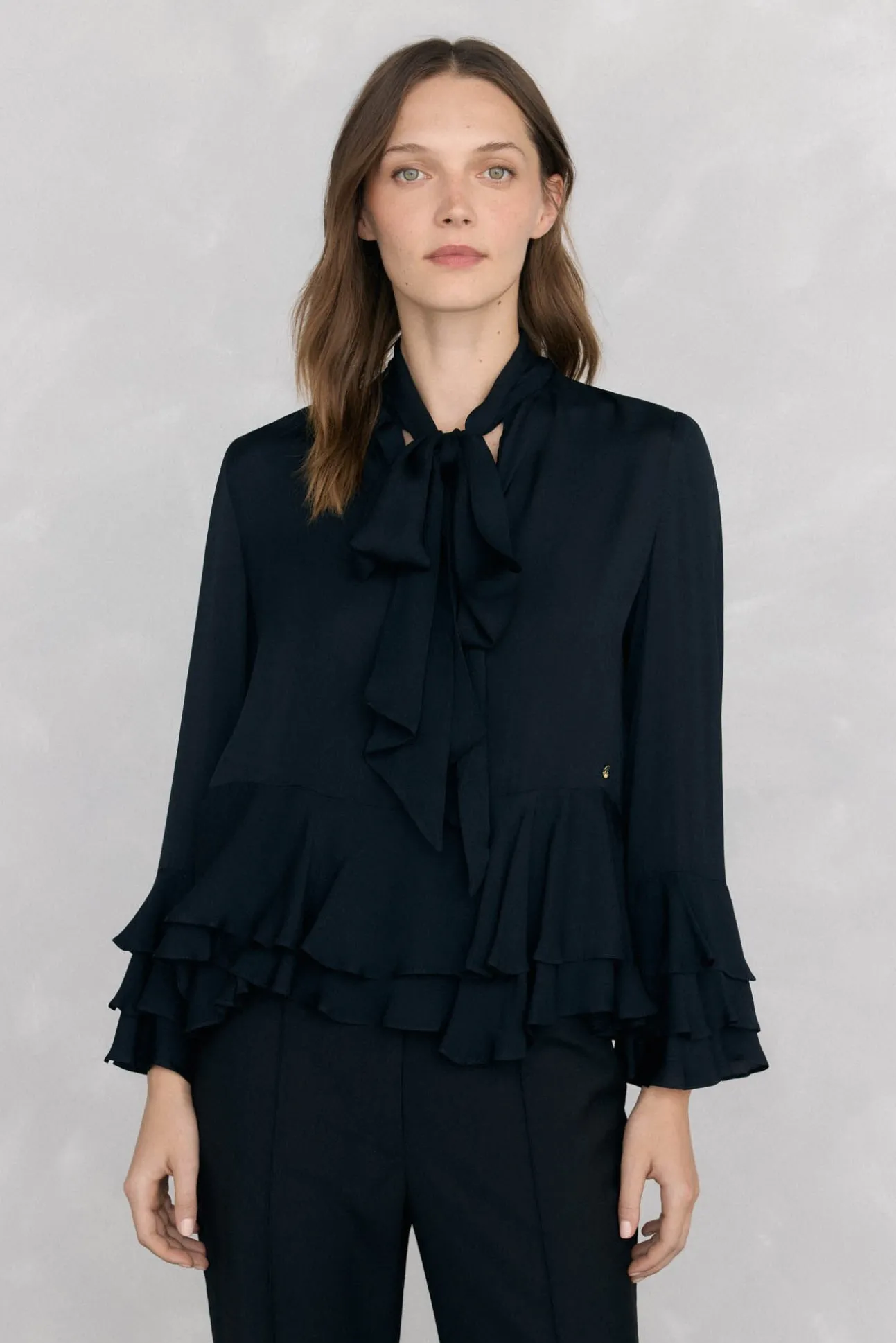 Blusa volantes lazada
