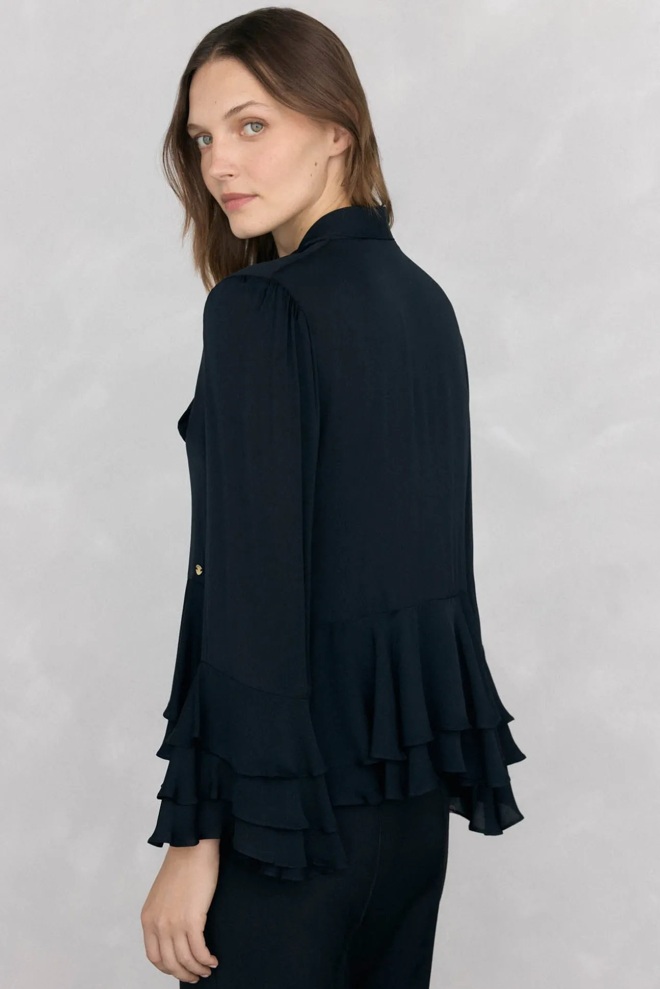 Blusa volantes lazada