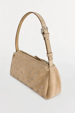 Bolso de hombro con tachas en piel