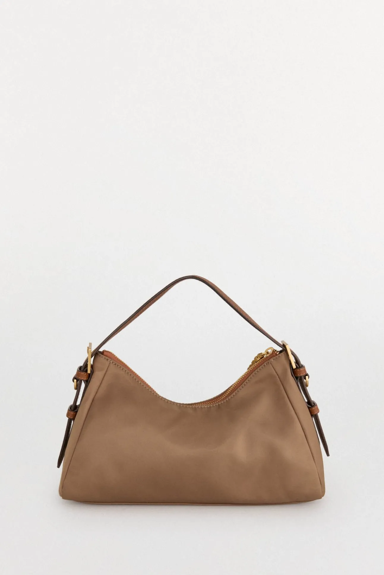Bolso de hombro en nylon con cremallera
