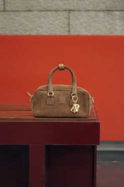 Bolso mini bowling bandolera en piel