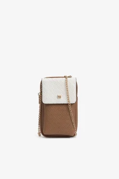 Bolso para teléfono texturizado bicolor