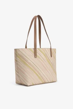 Bolso shopper efecto piel estampado