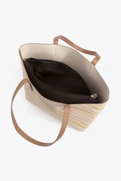 Bolso shopper efecto piel estampado