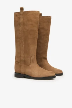 Bota alta campera serraje