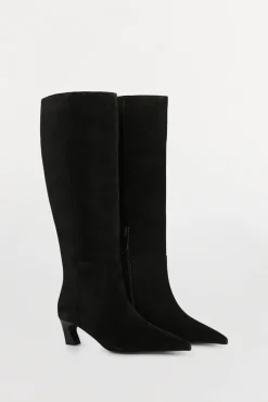 Bota tacón kitten serraje