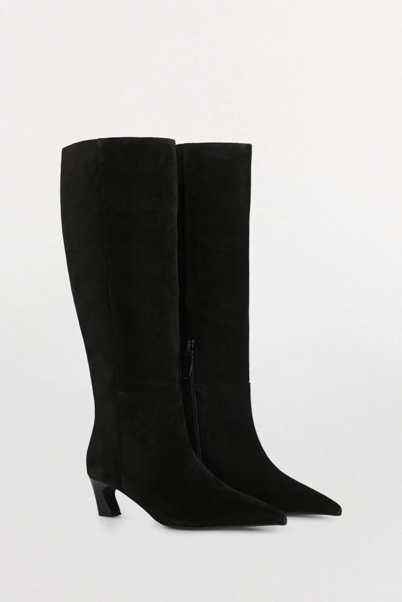 Bota tacón kitten serraje